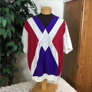 L.A. Attitude pullover Woman’s size 24 v neck short sleeve banded bottom…